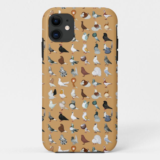 36 Pigeon Breeds Case-Mate iPhone Case (Back)