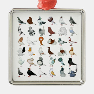 36 Pigeon Breeds Metal Tree Decoration