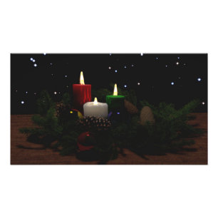 36"x24" paper poster w' "Christmas Candles" image