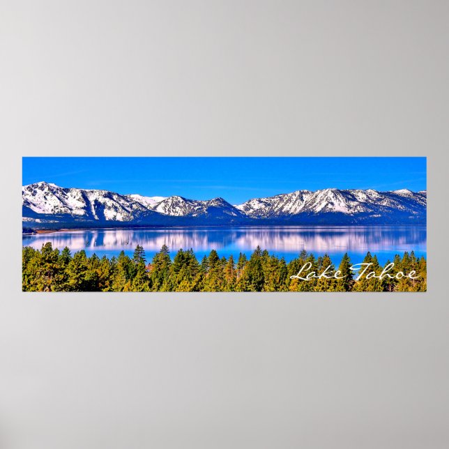 36" X 12" BEAUTIFUL LAKE TAHOE POSTER (MATTE) (Front)
