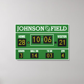 36" x 24" Personalised Football Scoreboard Canvas Print