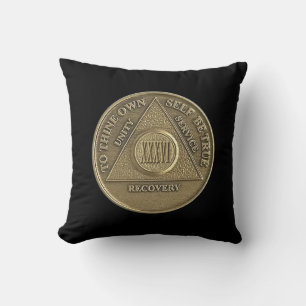 36 Year CUSTOM NAME Sober Anniversary Coin Cushion