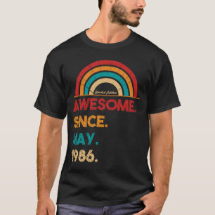 36 Year Old Awesome Since May 1986  36th Birthday T-Shirt
