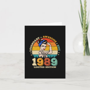 36 Year Old Bday Vintage 36th Birthday Gift Women Card