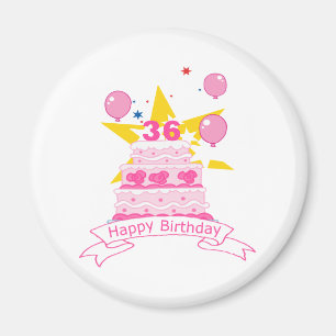36 Year Old Birthday Cake Magnet