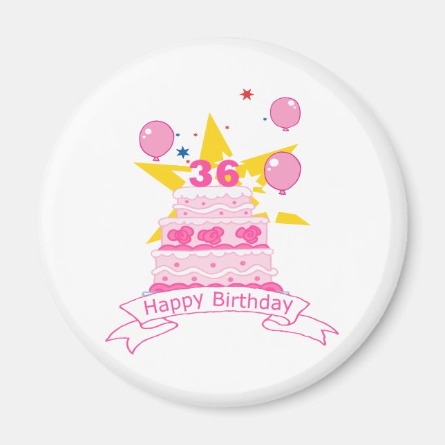 36 Year Old Birthday Cake Magnet (Front)