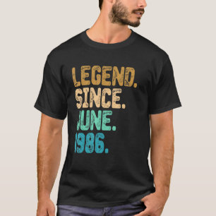 36 Year Old Legend Since June 1986 36th Birthday V T-Shirt