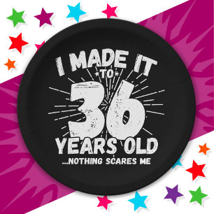 36 Year Old Sarcastic Meme Funny 36th Birthday Paper Plate