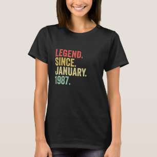 36 Years Old  Legend Since January 1987 36th Birth T-Shirt