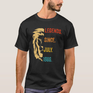 36 Years Old Legend Since July 1986 36thbirthday T-Shirt