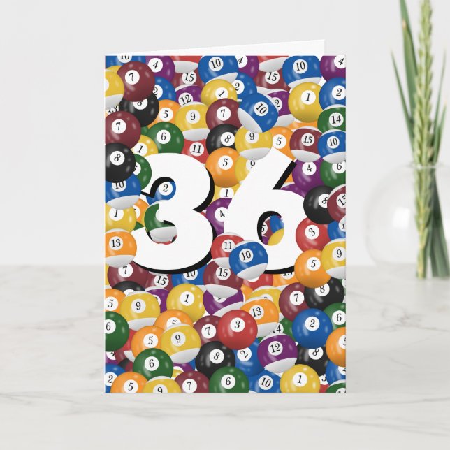 36th Birthday Billiard Balls  Card (Front)