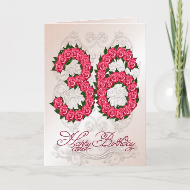 36th birthday card with roses and leaves (Front)