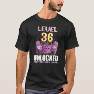 36th Birthday Gamer Boys Girls 36 Year Old Level 3 T-Shirt