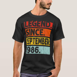 36th Birthday Legend Since September 1986 36 Year T-Shirt