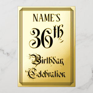 36th Birthday Party — Elegant Script + Custom Name