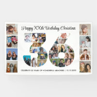 36th Birthday Party Number 36 Photo Collage