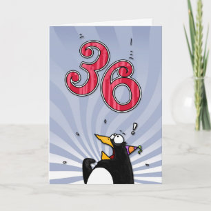 36th Birthday - Penguin Surprise Card