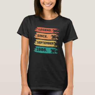 36th Birthday Retro Vintage Legend Since September T-Shirt