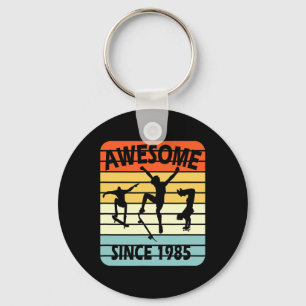 36th Birthday Skateboarding Boy Awesome Since 1985 Key Ring