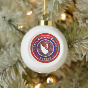 36th ENGINEER BRIGADE Ceramic Ball Christmas Ornament