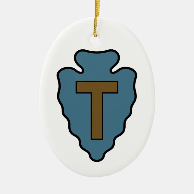 36th Infantry Division Badge Ceramic Tree Decoration (Front)
