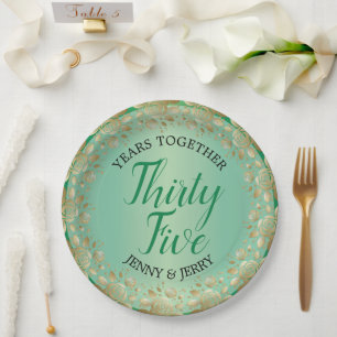 36th Jade Wedding Anniversary Custom Paper Plate
