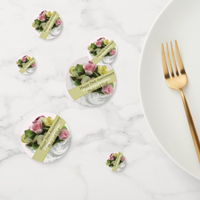 36th Wedding Anniversary bone china editable   Confetti (Group)