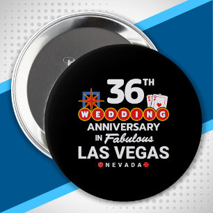 36th Wedding Anniversary Couples Las Vegas Trip 10 Cm Round Badge