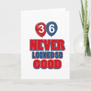 36th year birthday designs card