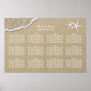 36x24 Beach Wedding Seating Chart