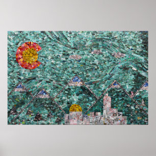 36x24 - The Streets of Denver collage  Poster