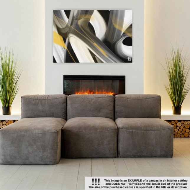 36x24'' Trend Abstract Art Canvas Black White Gold (Creator Uploaded)