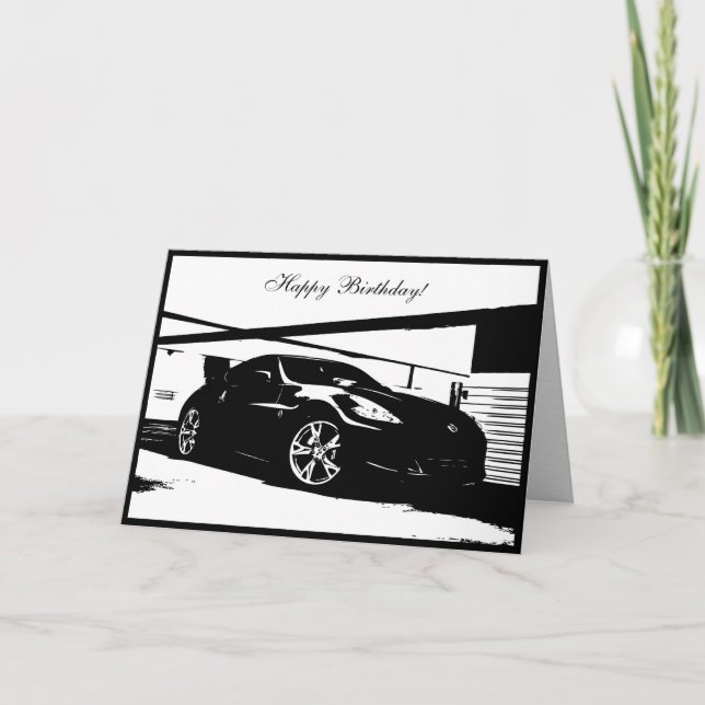 370Z car themed Birthday Card (Front)