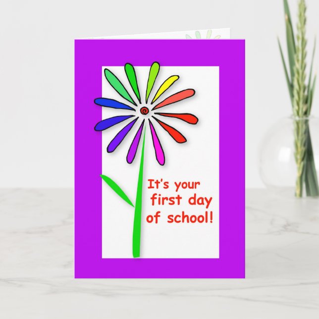 3722 First Day of School Flower Card (Front)
