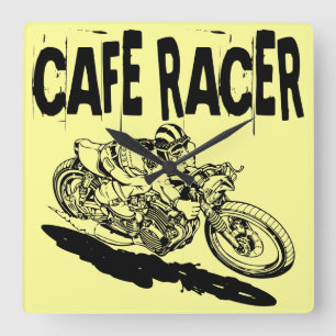 379 Cafe Racer Square Wall Clock