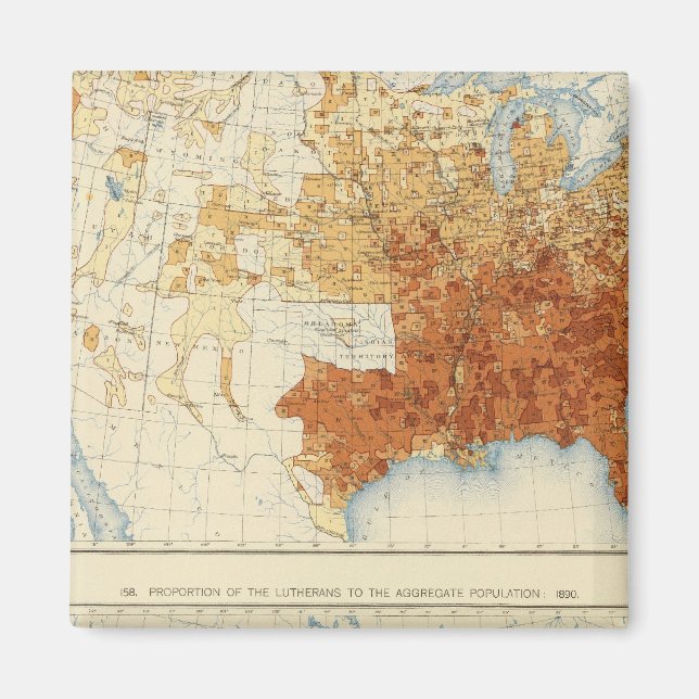 37 Baptists, Lutherans 1890 Magnet (Front)