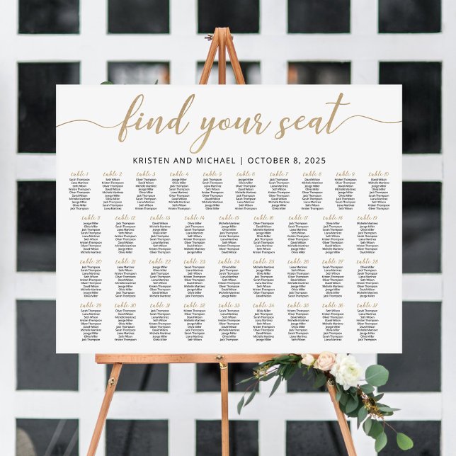 37 Tables Find Your Seat Seating Chart Plan (Creator Uploaded)