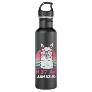 37 Year Old Bday Llamazing 37th Birthday Llama 710 Ml Water Bottle