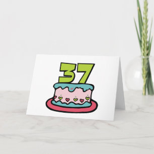37 Year Old Birthday Cake Card
