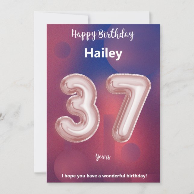 37 year old Happy Birthday card (Front)