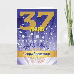 37 Year Recovery Anniversary Bold Numeral Card
