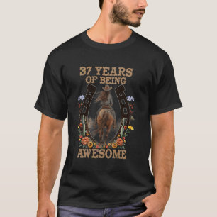 37 Years Of Being Awesome Girl - Wild Horses Girl  T-Shirt