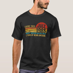 37 Years Old Retro Birthday Legend Since July 198 T-Shirt