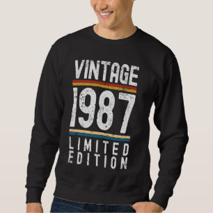 37 Years Old Vintage 1987 37th Birthday Decoration Sweatshirt