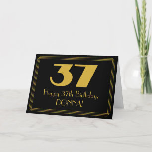 37th Birthday: Art Deco Inspired Look "37" & Name Card