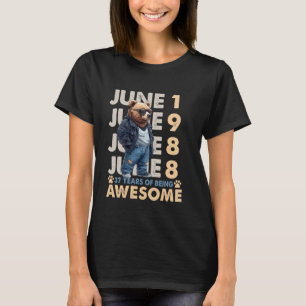 37th Birthday Bear Legends June 1988 37 Years Old  T-Shirt