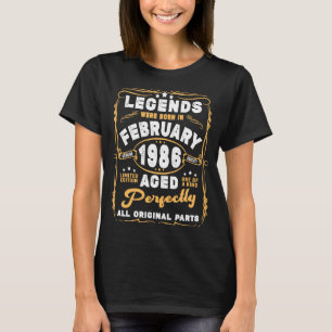 37th Birthday Decoration Legends Were Born In Febr T-Shirt
