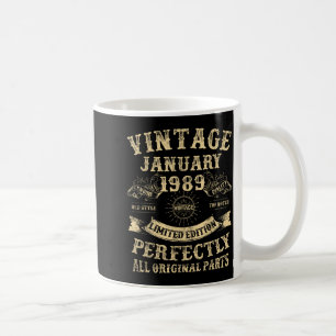 37th Birthday For Men January 1989 37 Year Old Bda Coffee Mug
