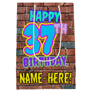 37th Birthday: Fun, Urban Graffiti Inspired Look Medium Gift Bag