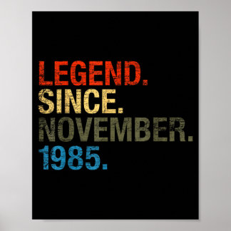 37th Birthday Gift - Legend Since November 1985 Poster